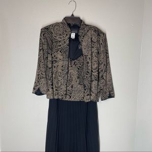 Alex Evenings Black and Gold Dress